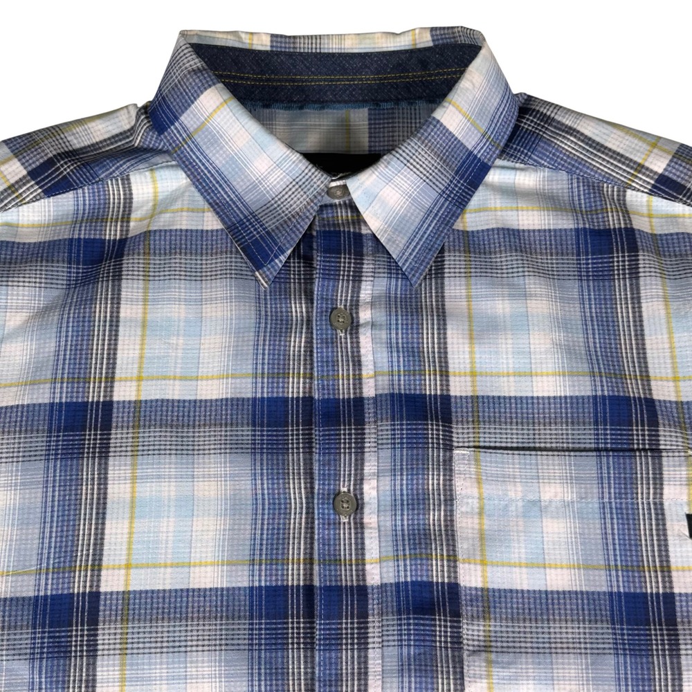 Marmot Blue White Plaid Button-Down Shirt